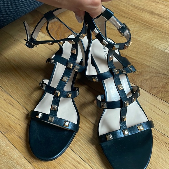 NEW, Never Worn Karl Lagerfeld Stud Heeled Sandals - Picture 1 of 5
